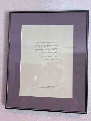 Framed Limited Edition Literary Excerpt by John Barth from 'Lost in the Funhouse'