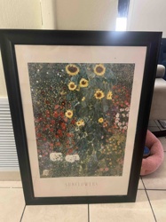 Framed 'Sunflowers' Art Print (Gustav Klimt Reproduction)