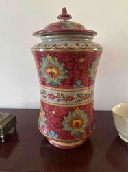 Polychrome Floral Lidded Jar
