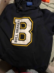 Navy Blue 'BULL SHARKS B' Graphic Hoodie