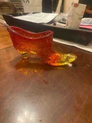 Carnival Glass Boot or Shoe Slipper