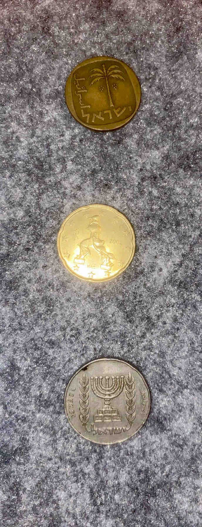 Collection of Three International Coins (Israel and Greece)