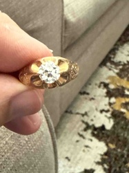 Vintage Gold Solitaire Diamond Ring