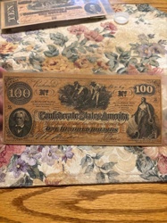 Confederate States of America One Hundred Dollar Banknote