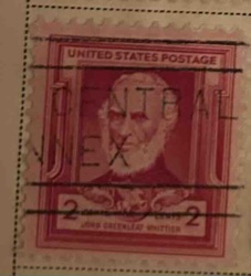 Used 2 Cent John Greenleaf Whittier US Postage Stamp