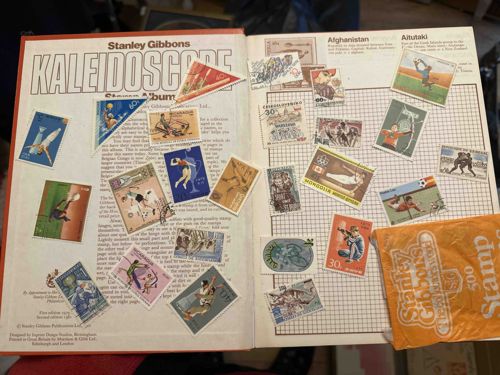 Stanley Gibbons Kaleidoscope Stamp Album with Assorted Postage Stamps
