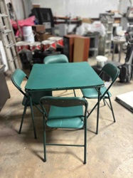 Vintage Folding Card Table and Chairs Set