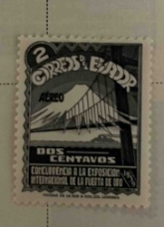 Ecuador 2 Centavos Airmail Stamp, Golden Gate International Exposition 1939
