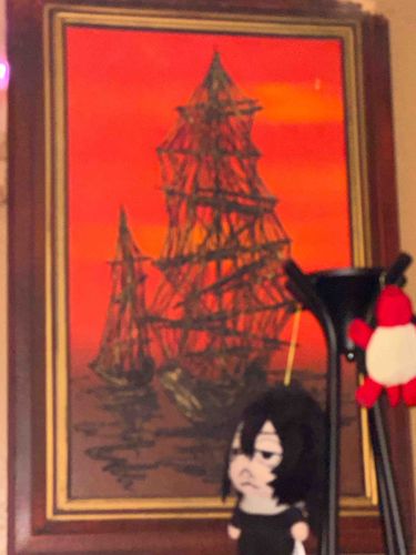 Sailing Ships at Sunset Oil Painting