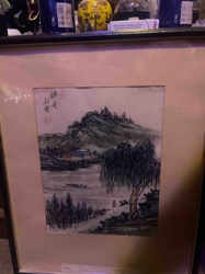 Original Painting on Batik Cloth by Liu Marson (1943)