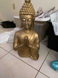 Gold Finish Buddha Bust Statue