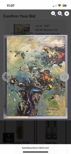 Composition - MCM Abstract Oil Painting on Canvas by Abu Taher