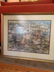 Framed Abstract Cityscape Artwork
