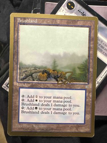 Magic: The Gathering 'Brushland' Autographed Card