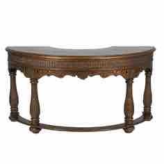 Carved Demi-Lune Console Table