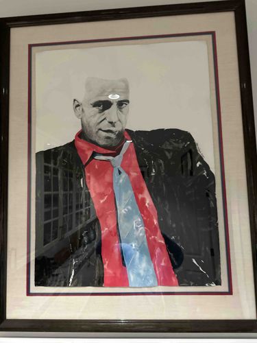 Jeffrey Epstein Mixed Media Portrait (Artist Undetermined)