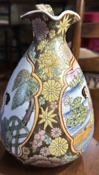 Japanese Satsuma-style Moriage Decorated Vase