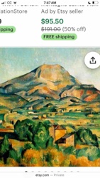 Mont Sainte-Victoire seen from Les Lauves (Print)