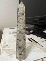 Resin Encased Crystal Obelisk
