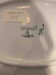 ArTables Hand-Painted Ceramic Plate "WALLPAPE" by Debra Durrer MFA