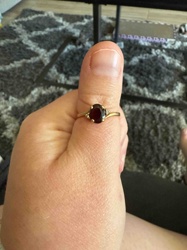 Oval Red Gemstone Ring with Diamond Accents