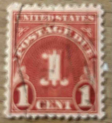 Inverted 1 Cent United States Postage Due Stamp