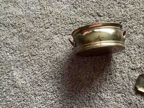 Oval Brass Bowl with Handles