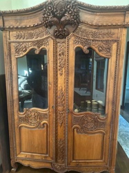 Ornate Carved Wooden Armoire