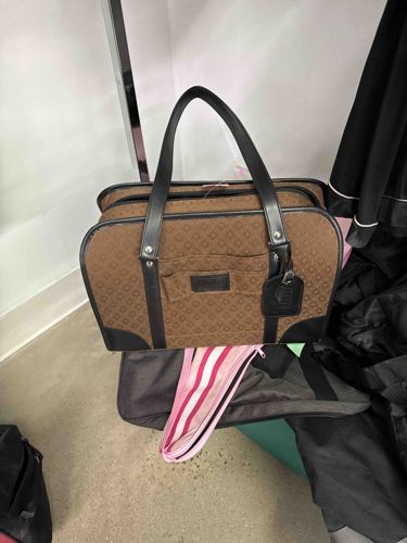 Vintage-Style Monogrammed Canvas Travel Satchel