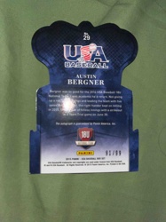 2015 Panini USA Baseball Box Set Austin Bergner #91/99 Trading Card