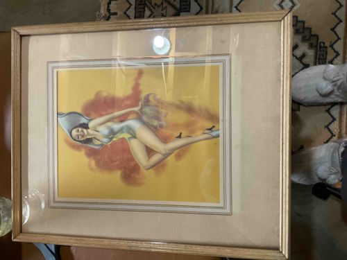 Framed Pin-Up Art Print by Alberto Vargas (Vargas Girl)