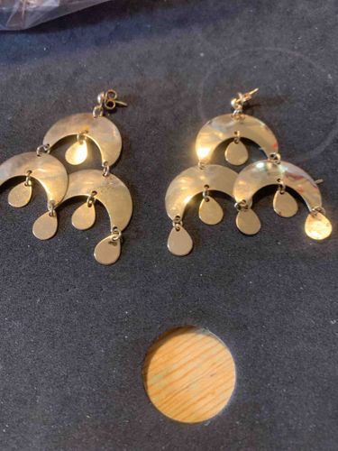 Tiered Crescent Chandelier Drop Earrings