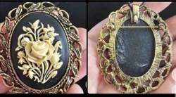 Floral Cameo Pendant/Brooch