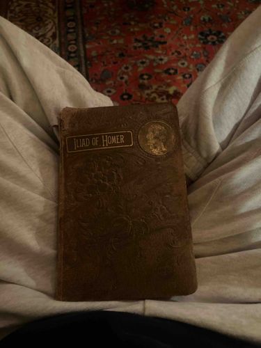 Antique "Iliad of Homer" Book with Embossed Cover