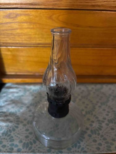Vintage Miniature Swirl Glass Oil Lamp