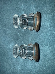 Vintage Clear Cut Glass and Brass Door Knobs (Pair)