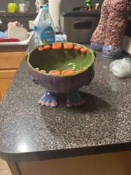 Whimsical Monster Footed Ceramic Bowl