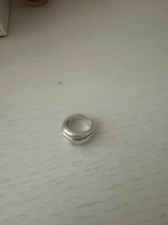 Silver Band Ring with Central Groove