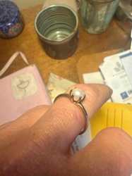 Single Pearl Solitaire Ring