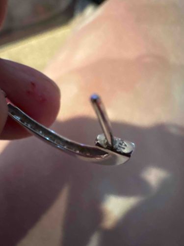 14K White Gold Diamond In-and-Out Hoop Earring