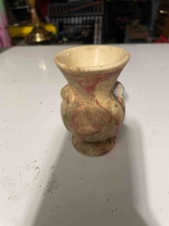 Miniature Terracotta Vase with Abstract Decoration