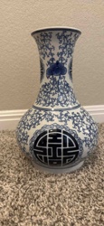 Blue and White Porcelain Vase with Shou Symbol