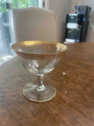 Gold-Trimmed Glass Coupe Cocktail/Champagne Glass