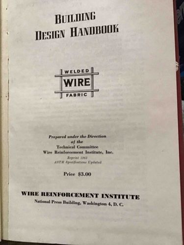 Building Design Handbook: Welded Wire Fabric (Reprint 1962)