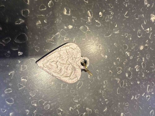 Cracked-Texture Heart Charm with Screw Eye