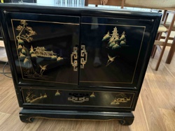 Lacquered Chinese Landscape Cabinet