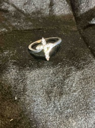 Pave-Set Diamond or Diamond Simulant Crossover Ring