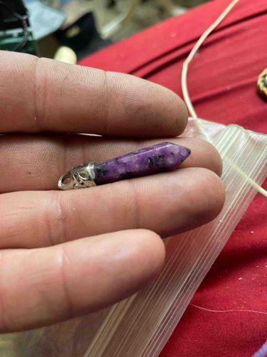 Purple Charoite Hexagonal Point Pendant