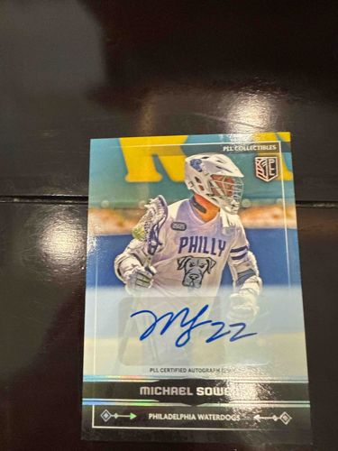 Michael Sowers 2022 PLL Certified Autograph Philadelphia Waterdogs Lacrosse Trading Card