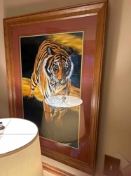 Framed Tiger Artwork with Reflection